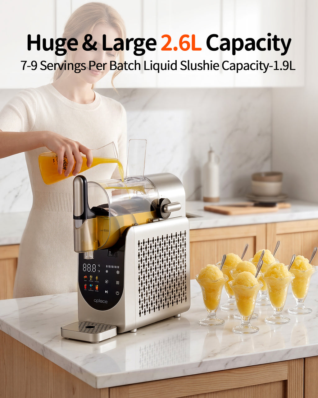 OPlace Home 7-in-1 Frozen Drink & Slushie Maker - The Ultimate Party Station (88oz)