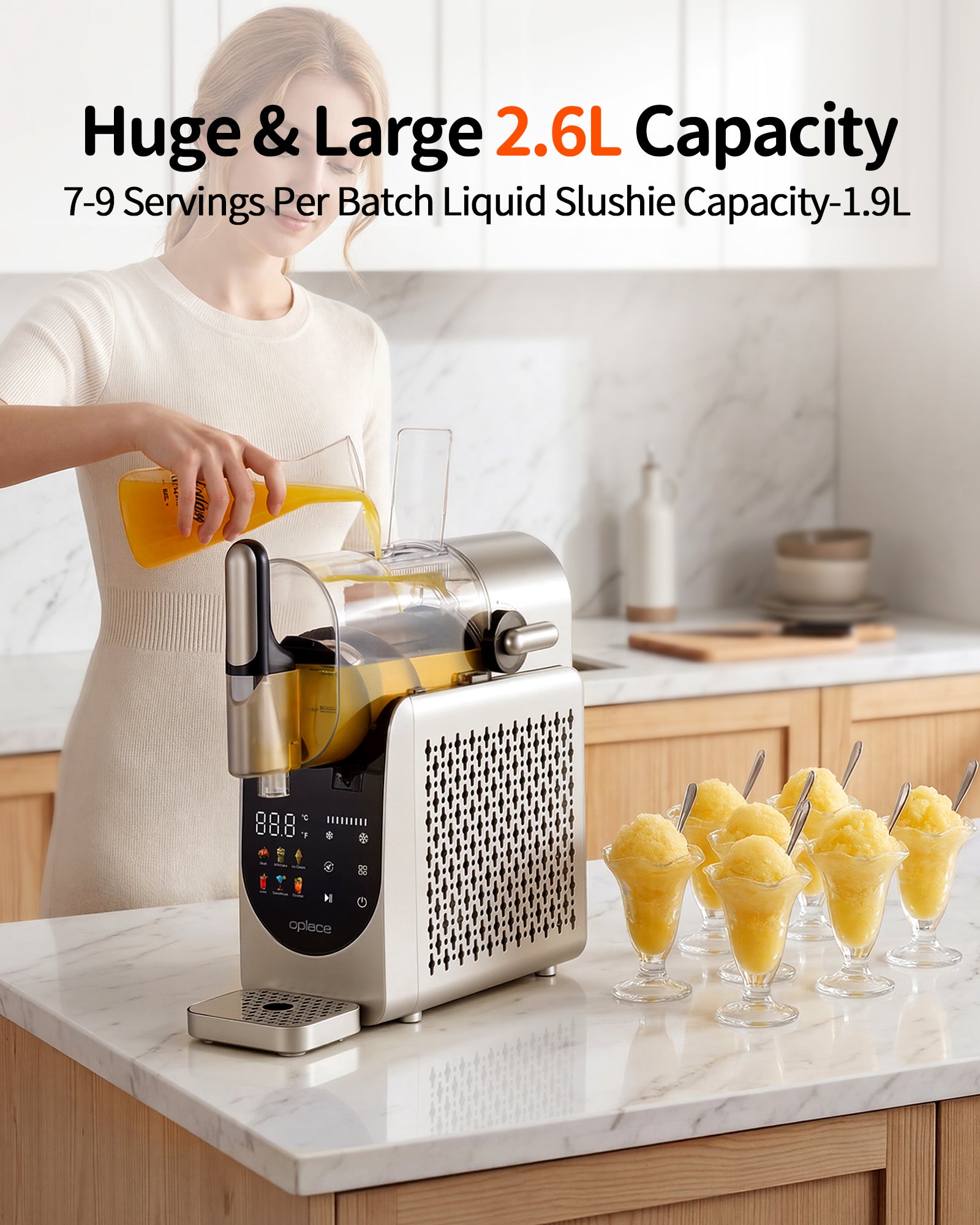 OPlace Home 7-in-1 Frozen Drink & Slushie Maker - The Ultimate Party Station (88oz)
