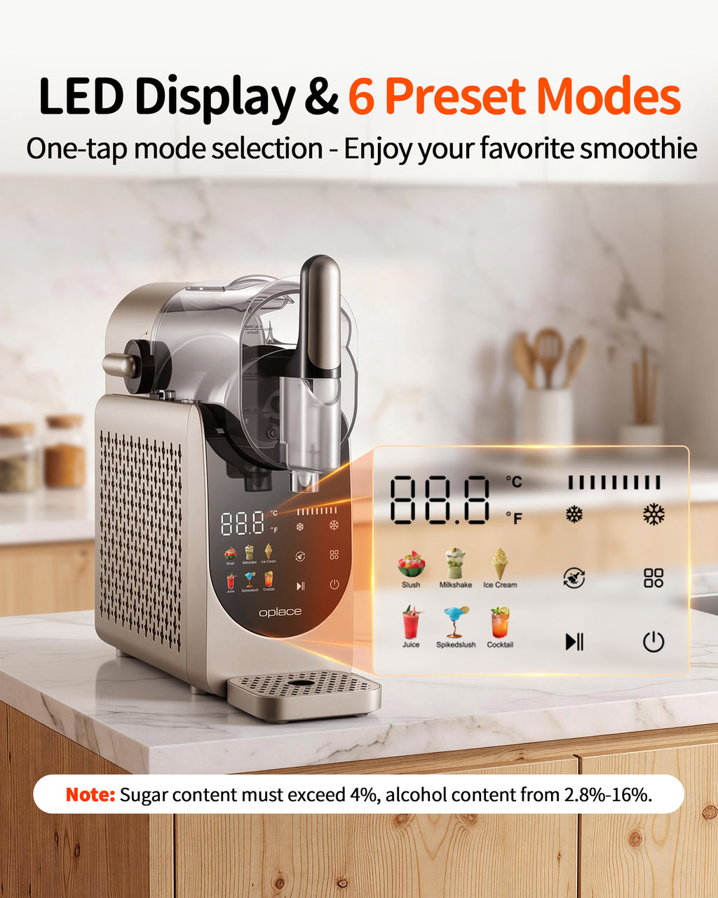 OPlace Home 7-in-1 Frozen Drink & Slushie Maker - The Ultimate Party Station (88oz)