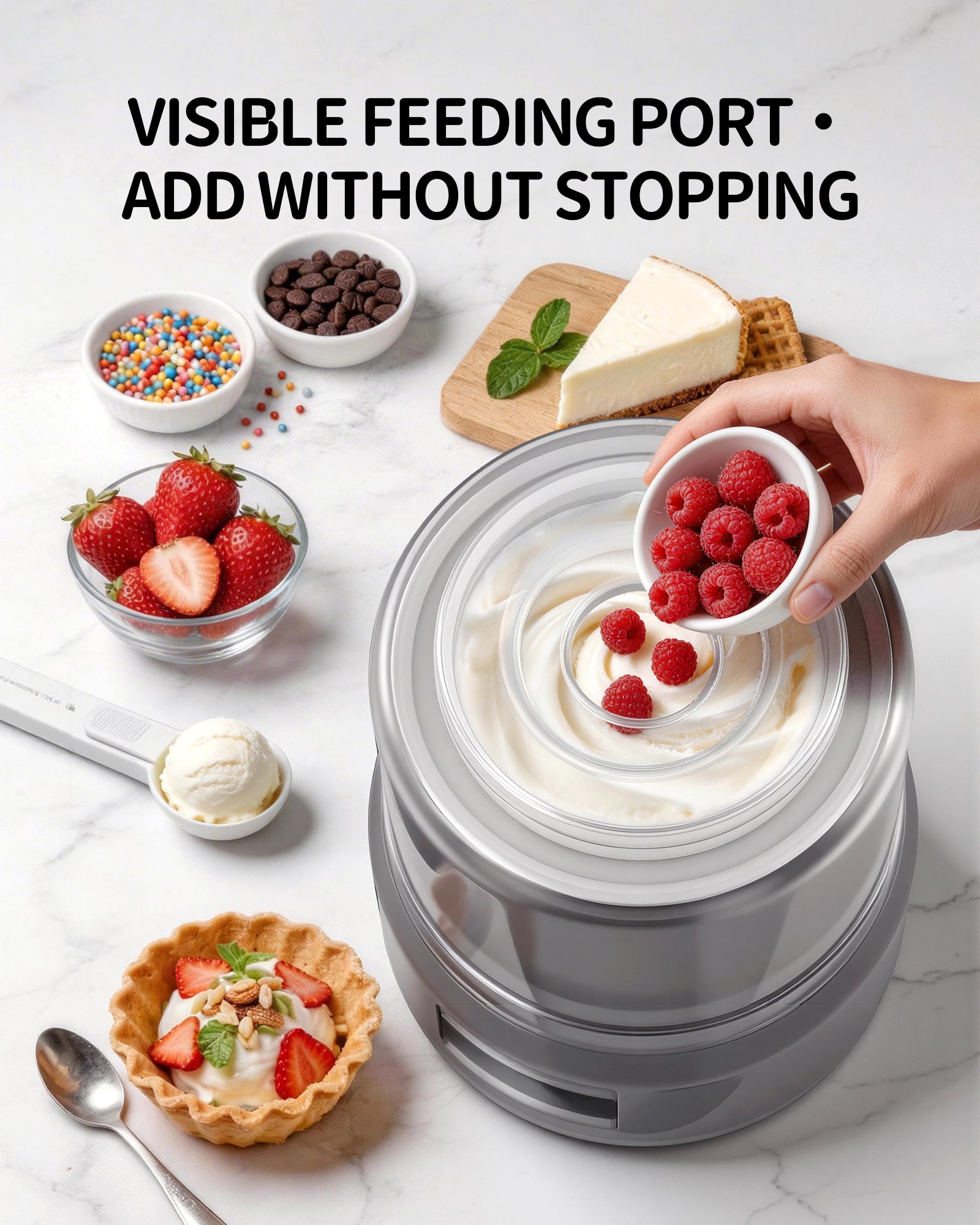 OPLACE 2L Bottom-Drive Ice Cream Maker