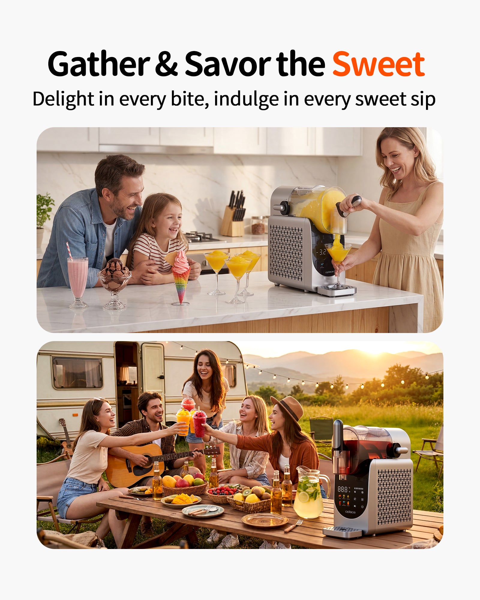 OPlace Home 7-in-1 Frozen Drink & Slushie Maker - The Ultimate Party Station (88oz)