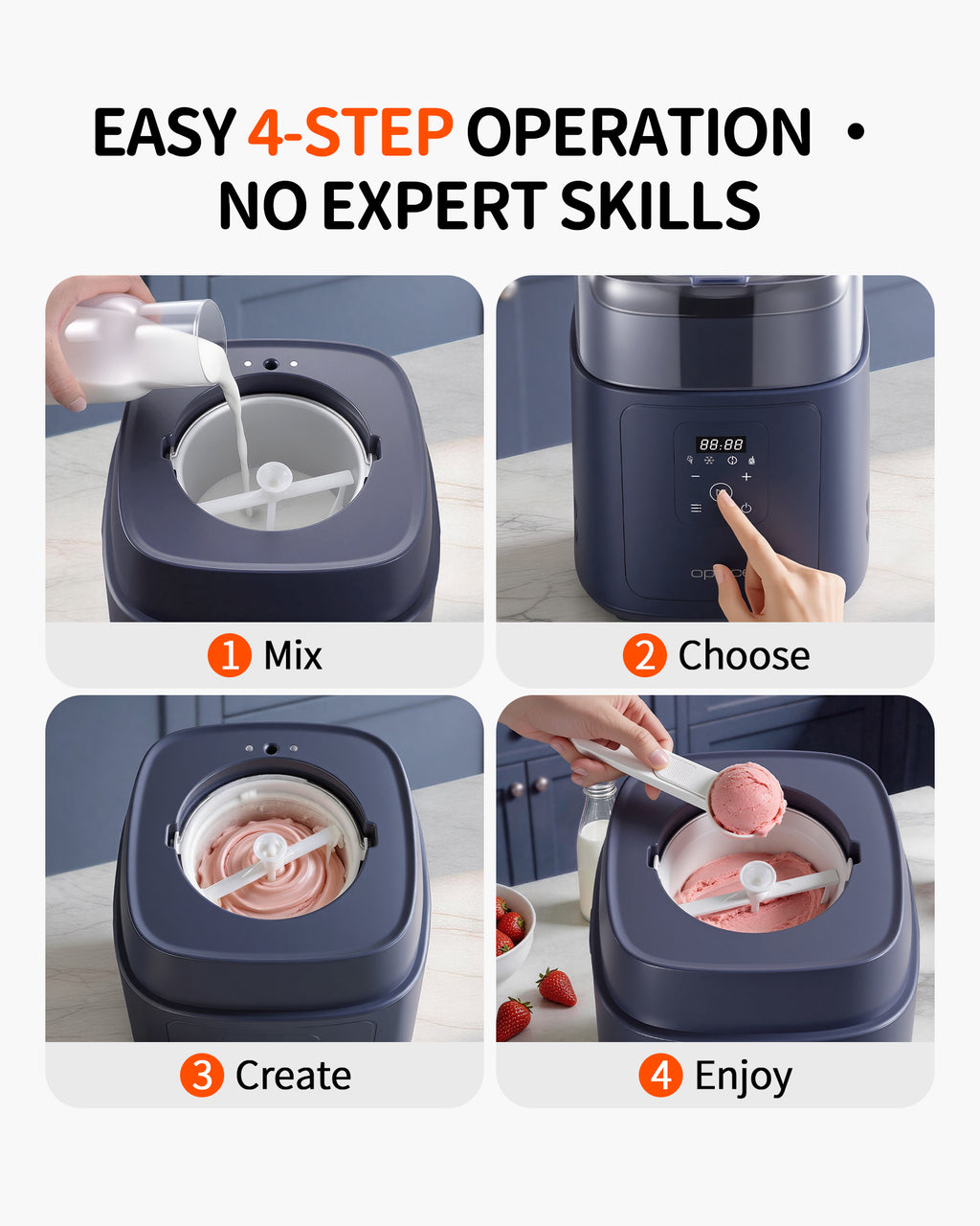 Homemade Ice Cream in Minutes. No Pre-Freezing. No Waiting