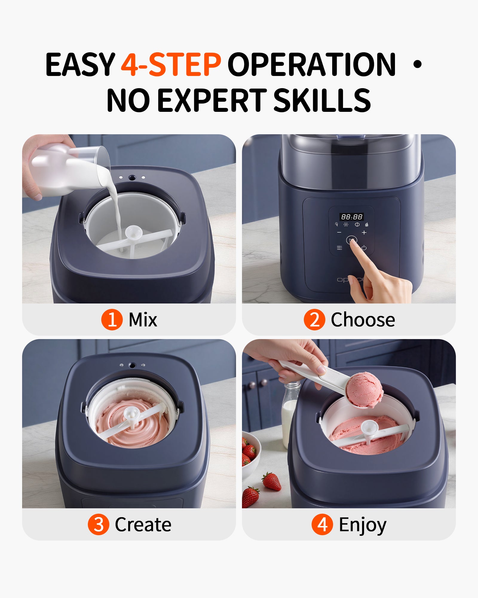 Homemade Ice Cream in Minutes. No Pre-Freezing. No Waiting