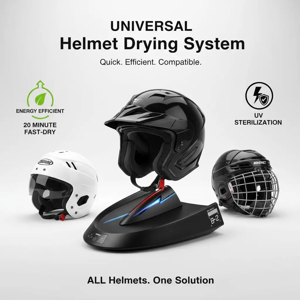 Fast Dry Helmet Dryer - 20 - Minute - UV+Negative - Ion Purification - Commuter Essential - OPlace