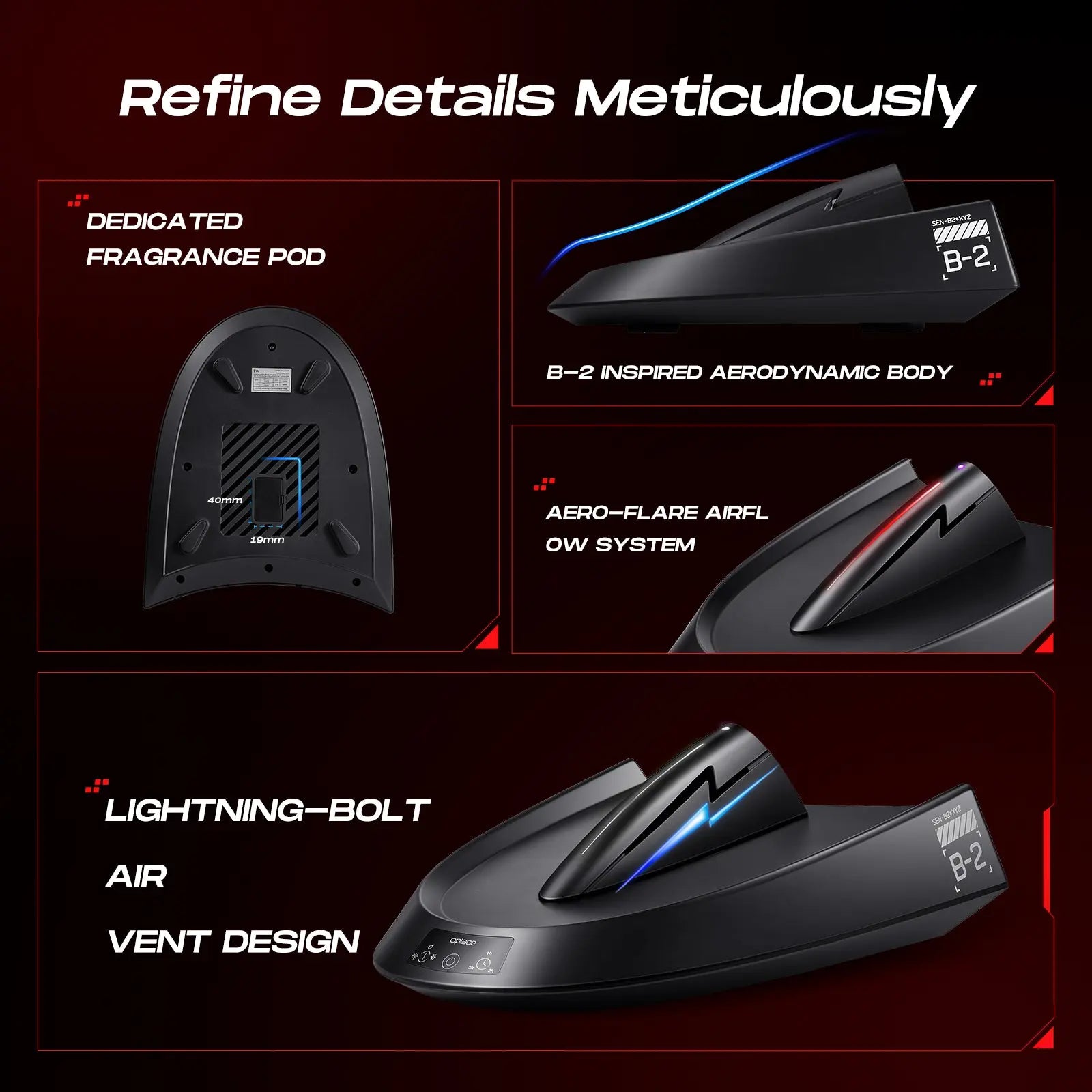 OPlace Smart Helmet Purification Dryer Quiet Operation Lightning - Fast Drying Sterilization Dual Purification Motorcycle,Hockey,Baseball,etc.、 Black、B - 2、Care Machine and Storage Rack Accessories - OPlace