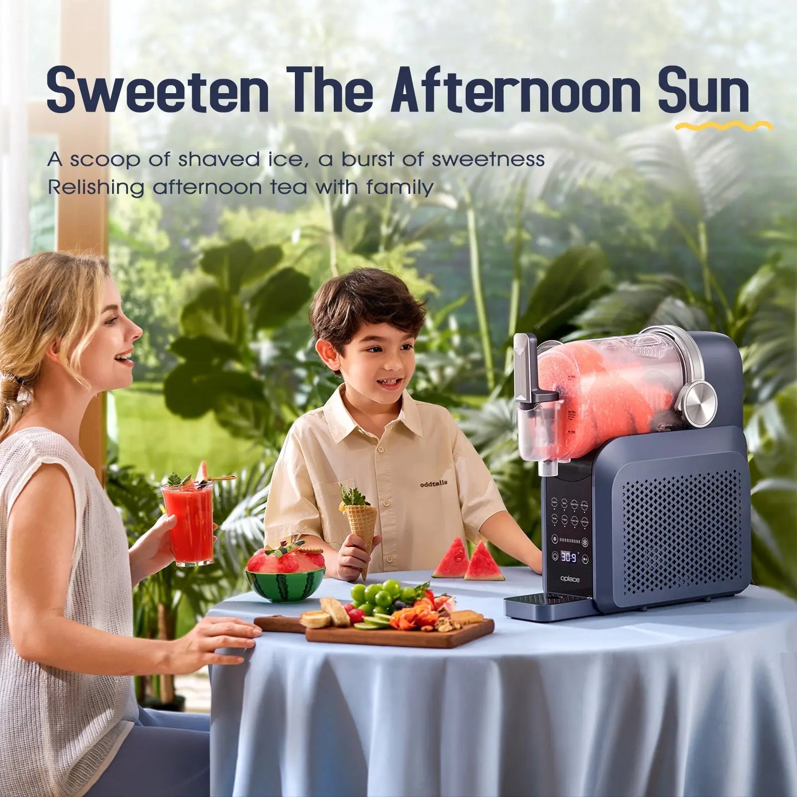 Slushie Machine, No Ice Needed All - in - One Slushy Maker for Home, Real - Time Temp Display, Auto - Clean, 7 Preset Frozen Margaritas, Cocktails, Frappés, Smoothies, Milkshakes and More (Blue) - OPlace