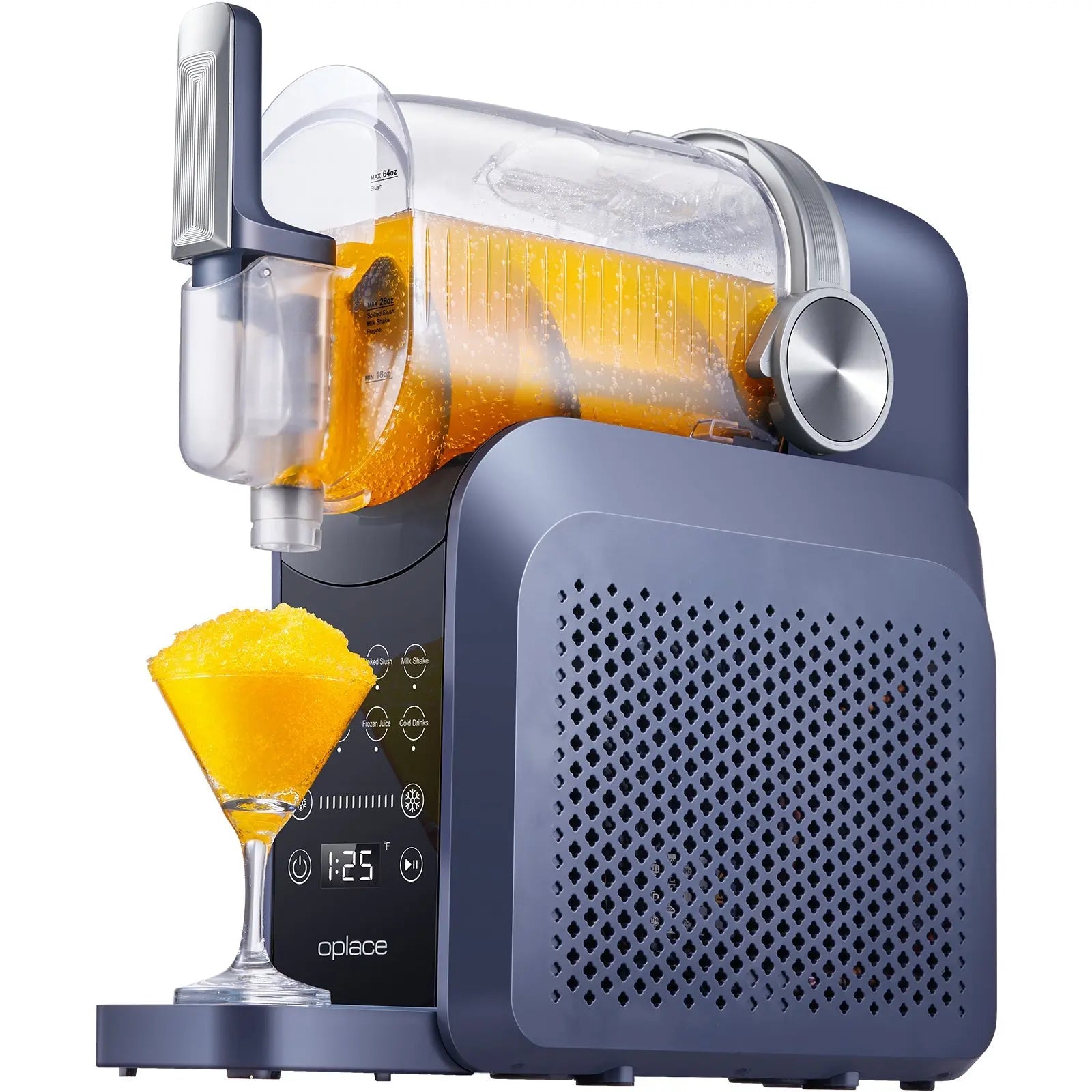 Slushie Machine, No Ice Needed All - in - One Slushy Maker for Home, Real - Time Temp Display, Auto - Clean, 7 Preset Frozen Margaritas, Cocktails, Frappés, Smoothies, Milkshakes and More (Blue) - OPlace