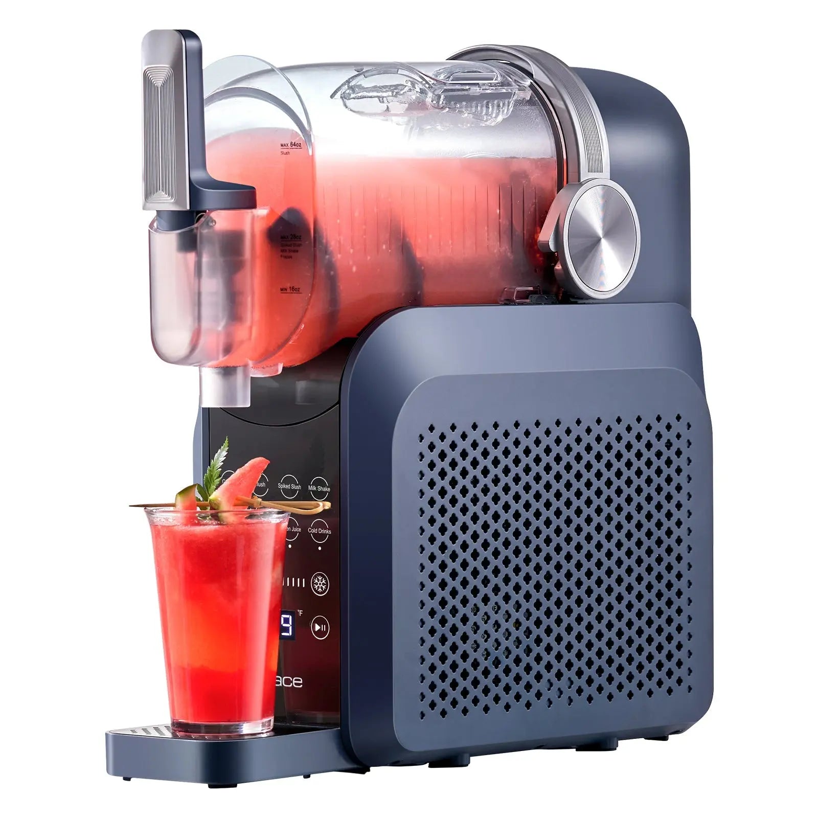 Slushie Machine, No Ice Needed All - in - One Slushy Maker for Home, Real - Time Temp Display, Auto - Clean, 7 Preset Frozen Margaritas, Cocktails, Frappés, Smoothies, Milkshakes and More (Blue) - OPlace